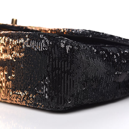 Chanel Sequin Medium Single Flap Bronze Black 10 of 11