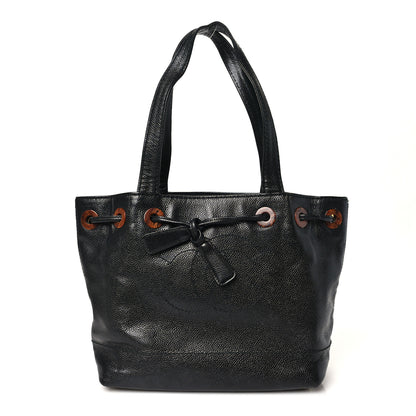Chanel Caviar Tortoise Timeless CC Drawstring Bucket Bag Black 1 of 10