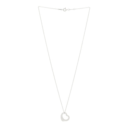 Tiffany Sterling Silver 11mm Elsa Peretti Open Heart Pendant Necklace 3 of 6