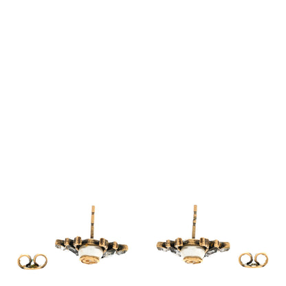 Gucci Crystal Pearl GG Bee Earrings Gold 3 of 4