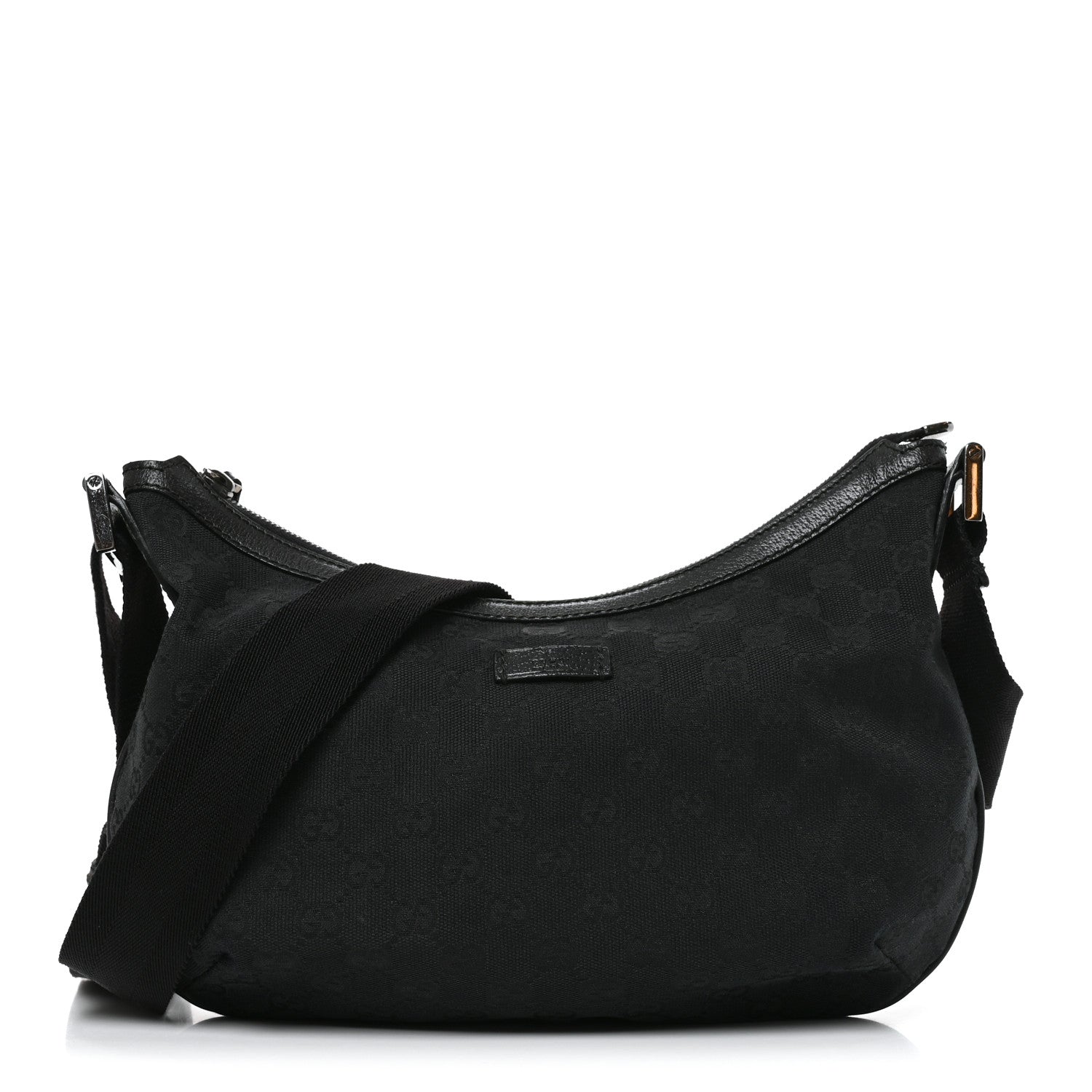 Gucci Monogram Medium Half Moon Hobo Black 1 of 10