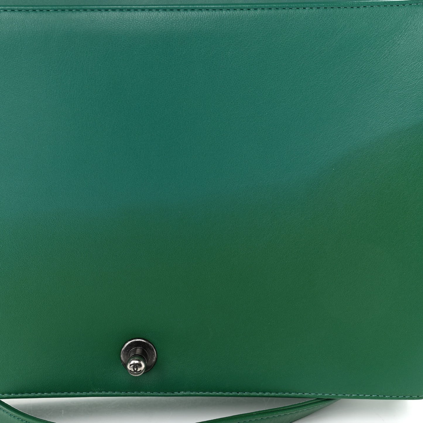 Lambskin Quilted Large Boy Flap Green