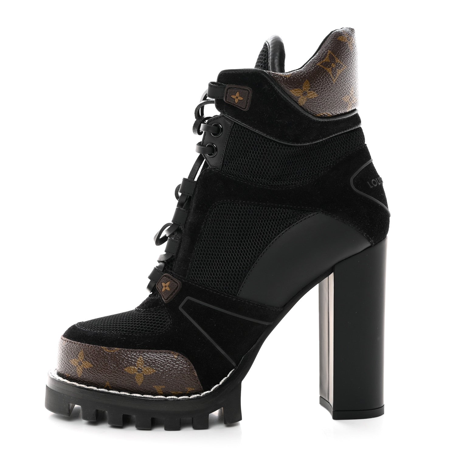 Louis Vuitton Suede Calfskin Monogram Star Trail Ankle Boots 38.5 Black 1 of 10