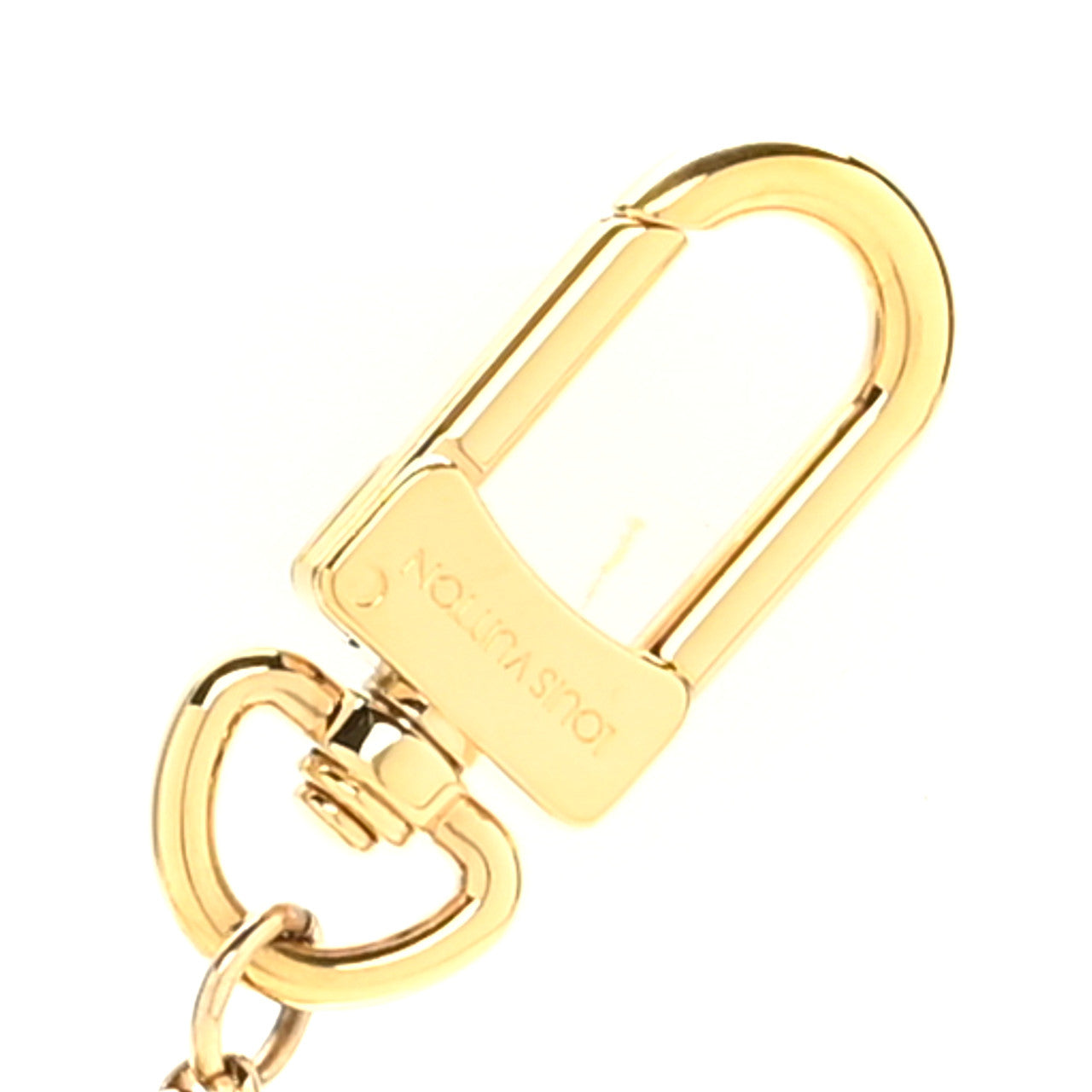 Louis Vuitton Brass Enamel Fleur De Monogram Bag Charm Chain Gold 3 of 4