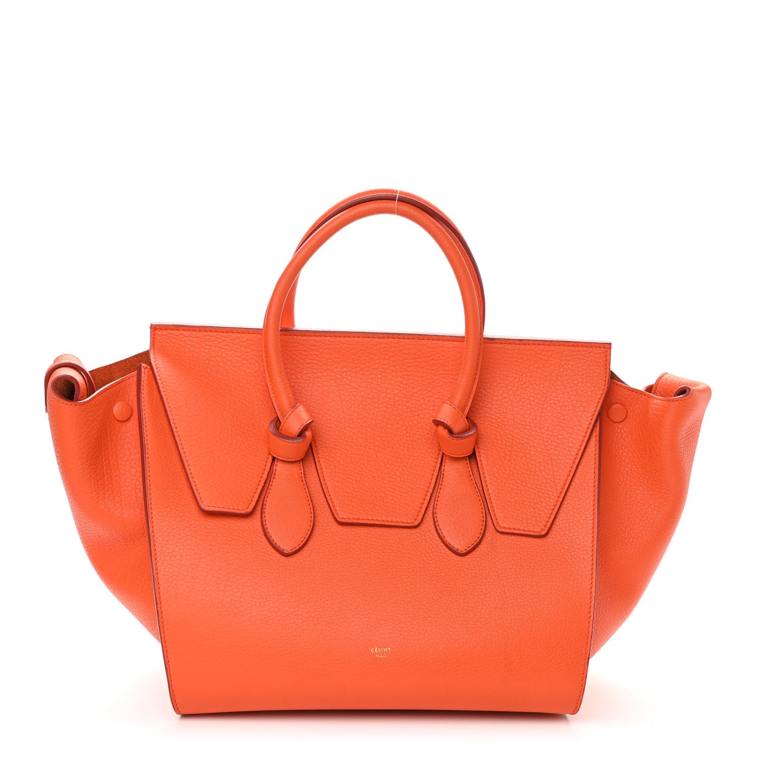 Celine Crisped Calfskin Small Tie Knot Tote Bright Orange 2 of 15