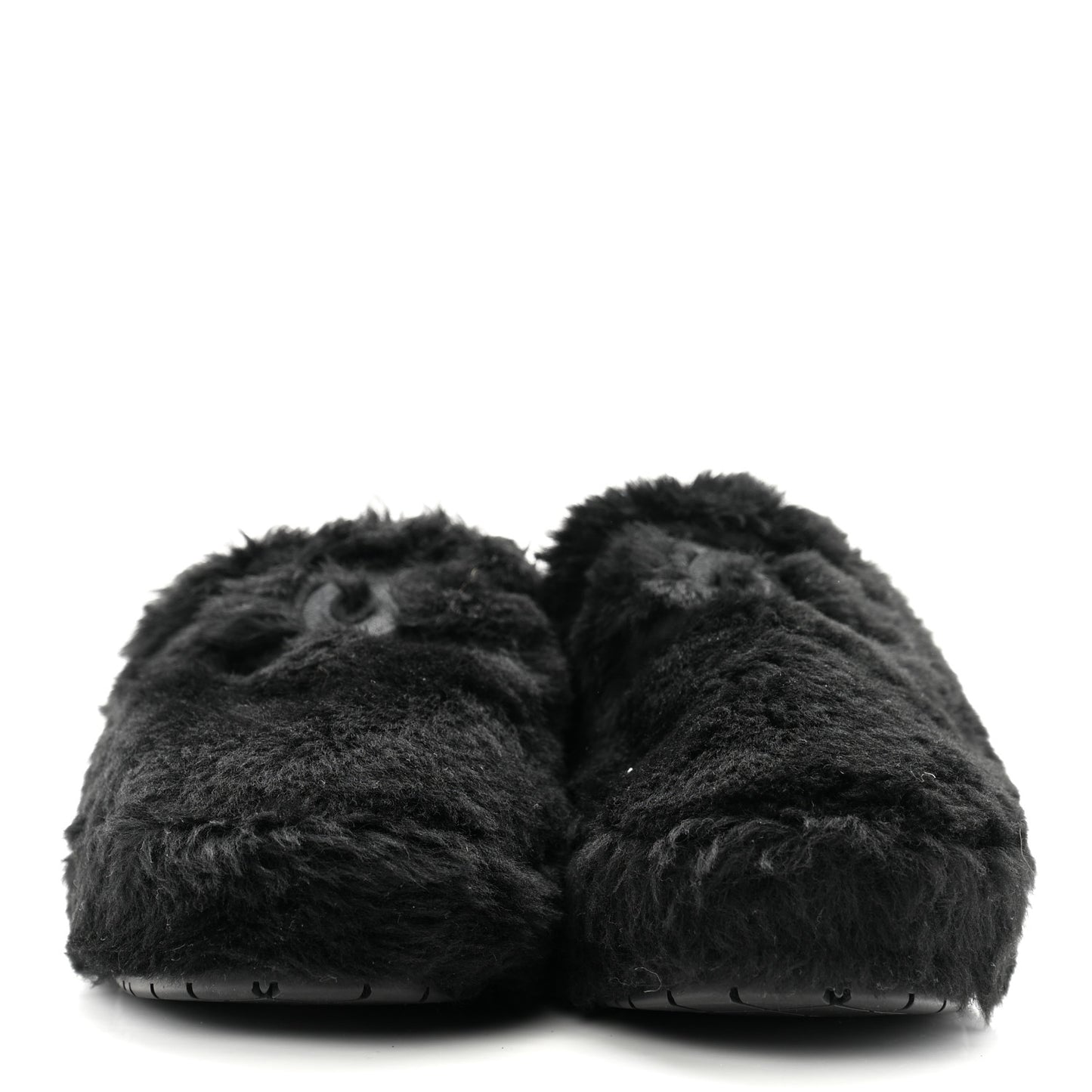 Shearling Lambskin CC Flat Mules 40 Black