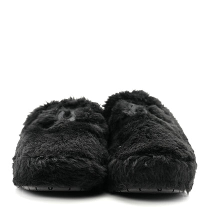 Chanel Shearling Lambskin CC Flat Mules 40 Black 2 of 15