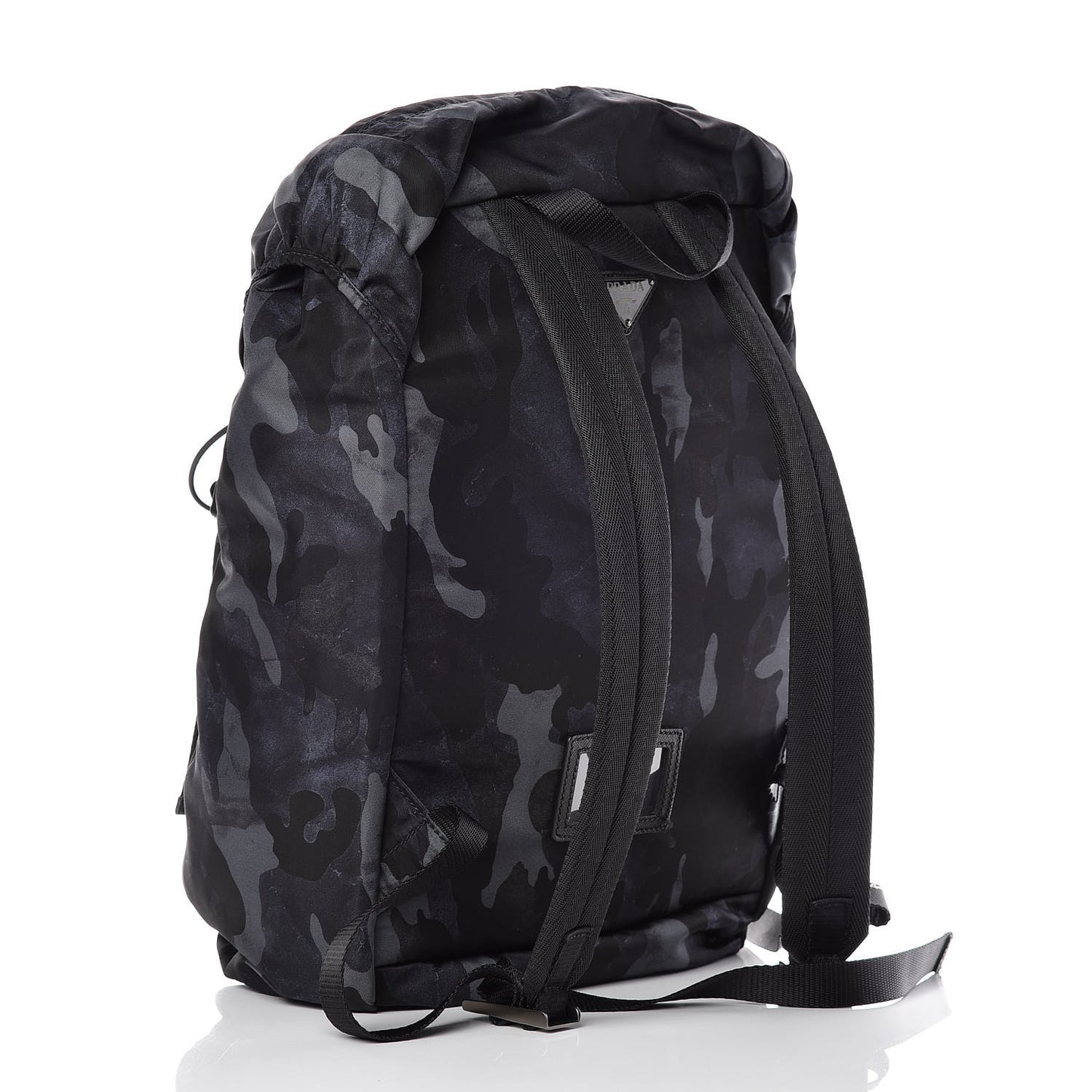 Tessuto Nylon Camouflage Print Double Buckle Backpack Fumo