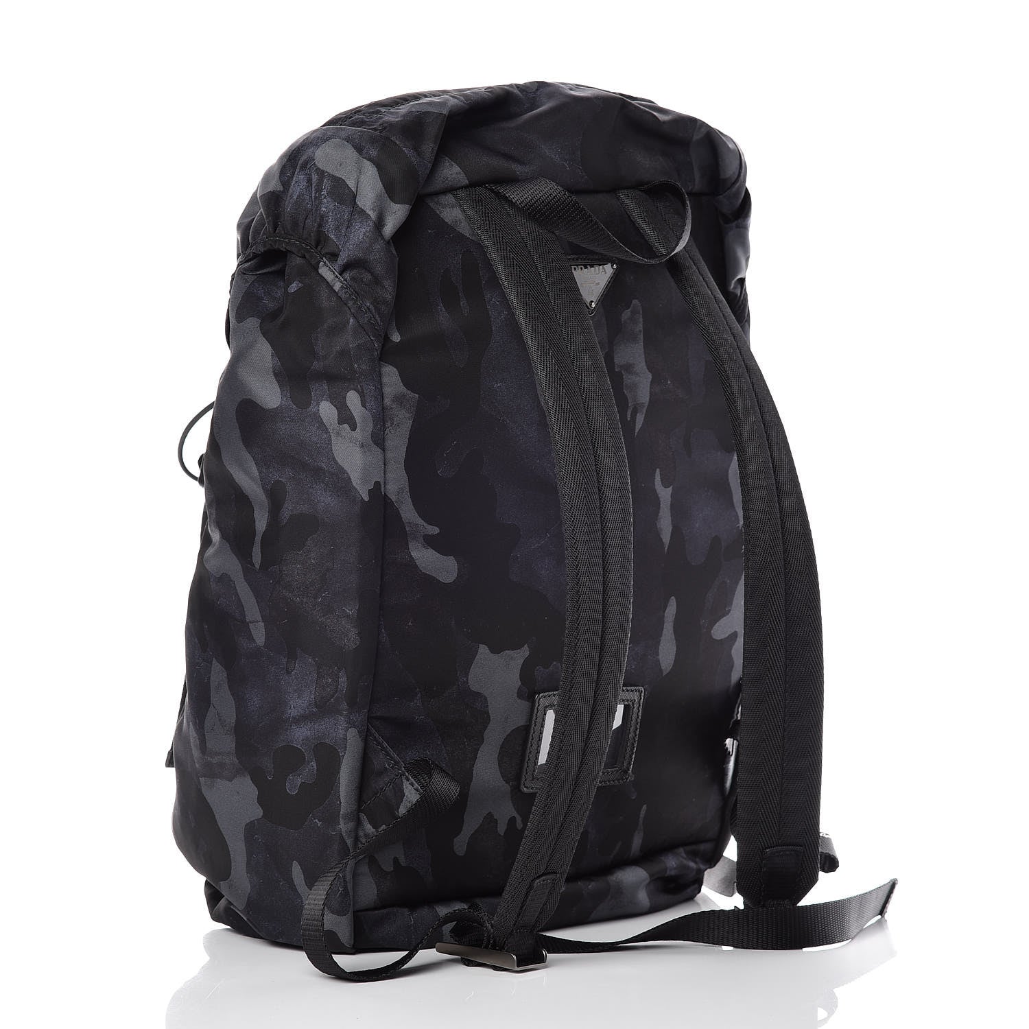 Prada Tessuto Nylon Camouflage Print Double Buckle Backpack Fumo 3 of 10