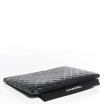Chanel Lambskin Quilted Large Cosmetic Case Black 4 of 7