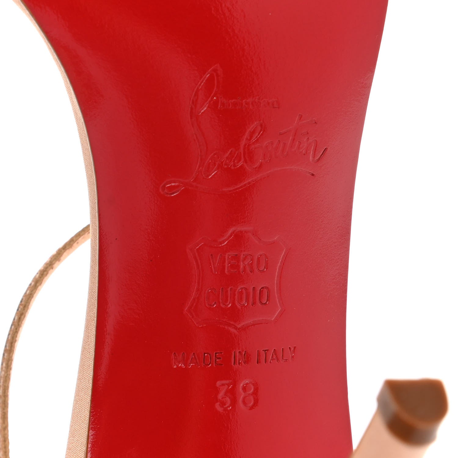 Christian Louboutin Margarita Embellished 100 Sandals 38 Nude 6 of 7