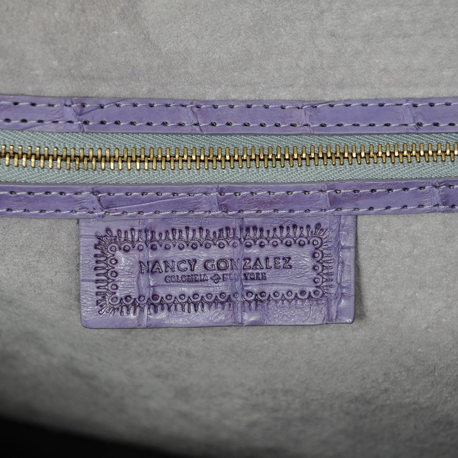 Nancy Gonzalez Crocodile Tote Violet 6 of 6