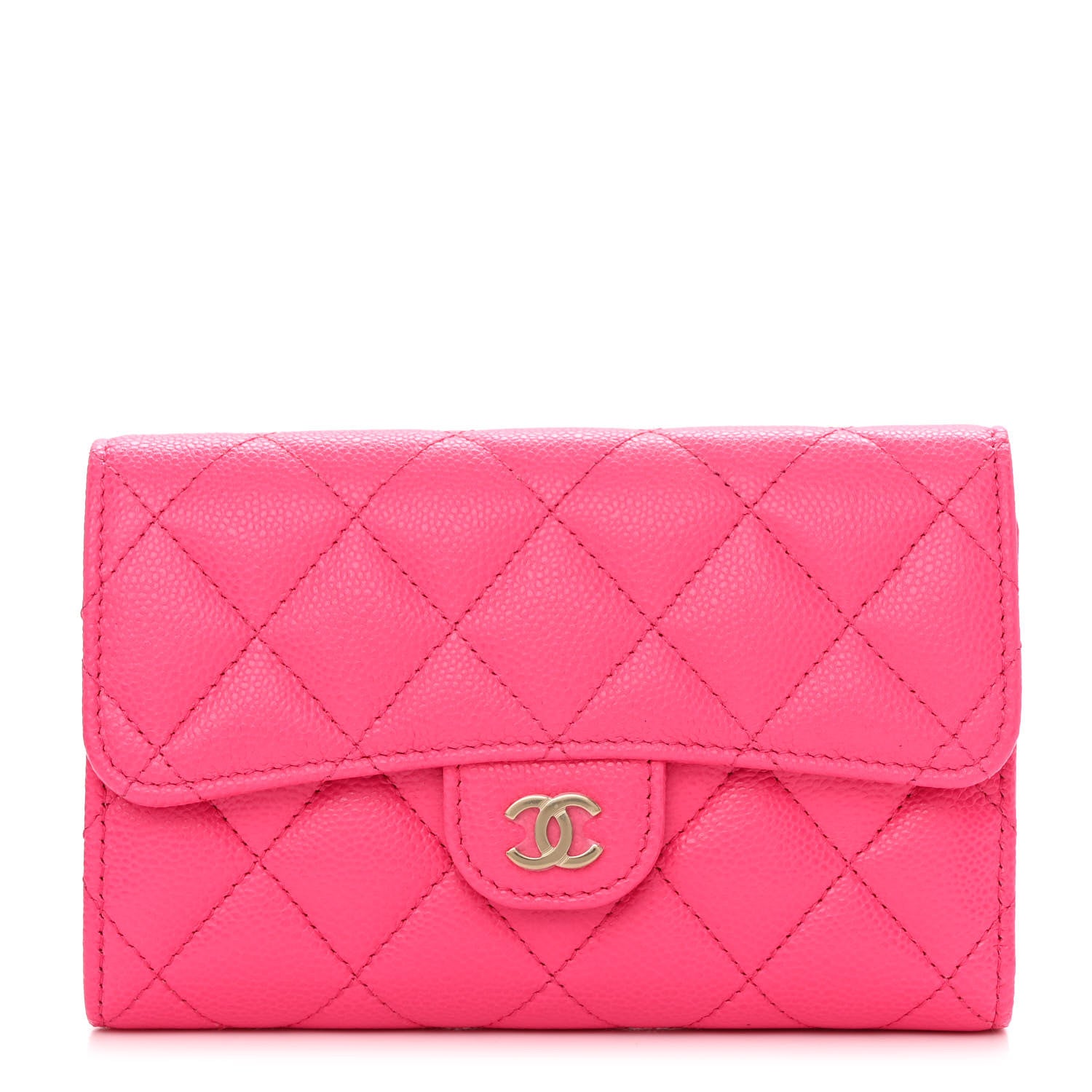 Chanel Caviar Quilted Medium Flap Wallet Fuchsia 1 of 10