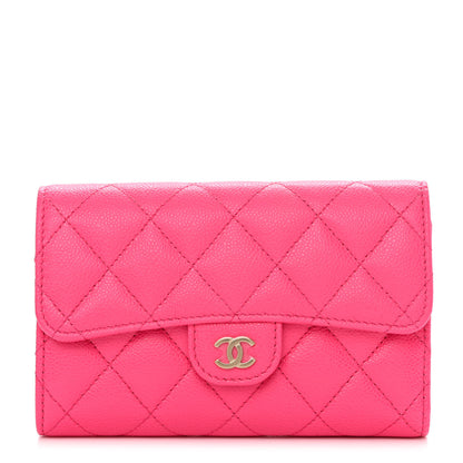 Chanel Caviar Quilted Medium Flap Wallet Fuchsia 1 of 10