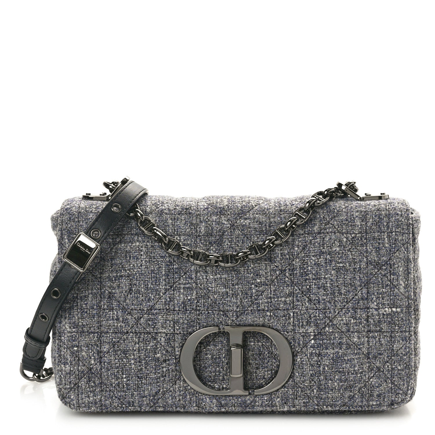 Christian Dior Tweed Macrocannage Medium Caro Bag Black 1 of 10