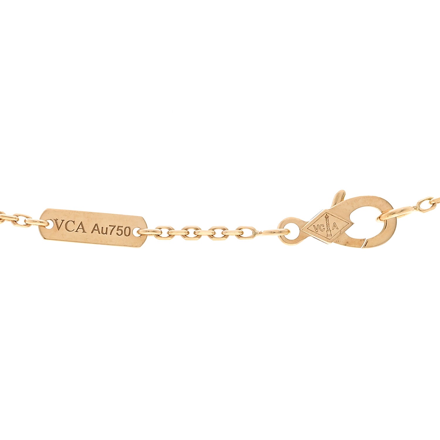 Van Cleef & Arpels 18K Yellow Gold Diamond Vintage Alhambra Pendant Necklace 4 of 6