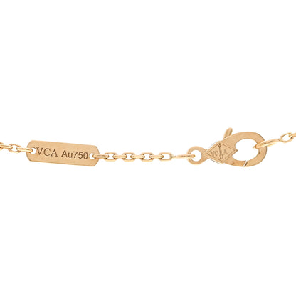 Van Cleef & Arpels 18K Yellow Gold Diamond Vintage Alhambra Pendant Necklace 4 of 6