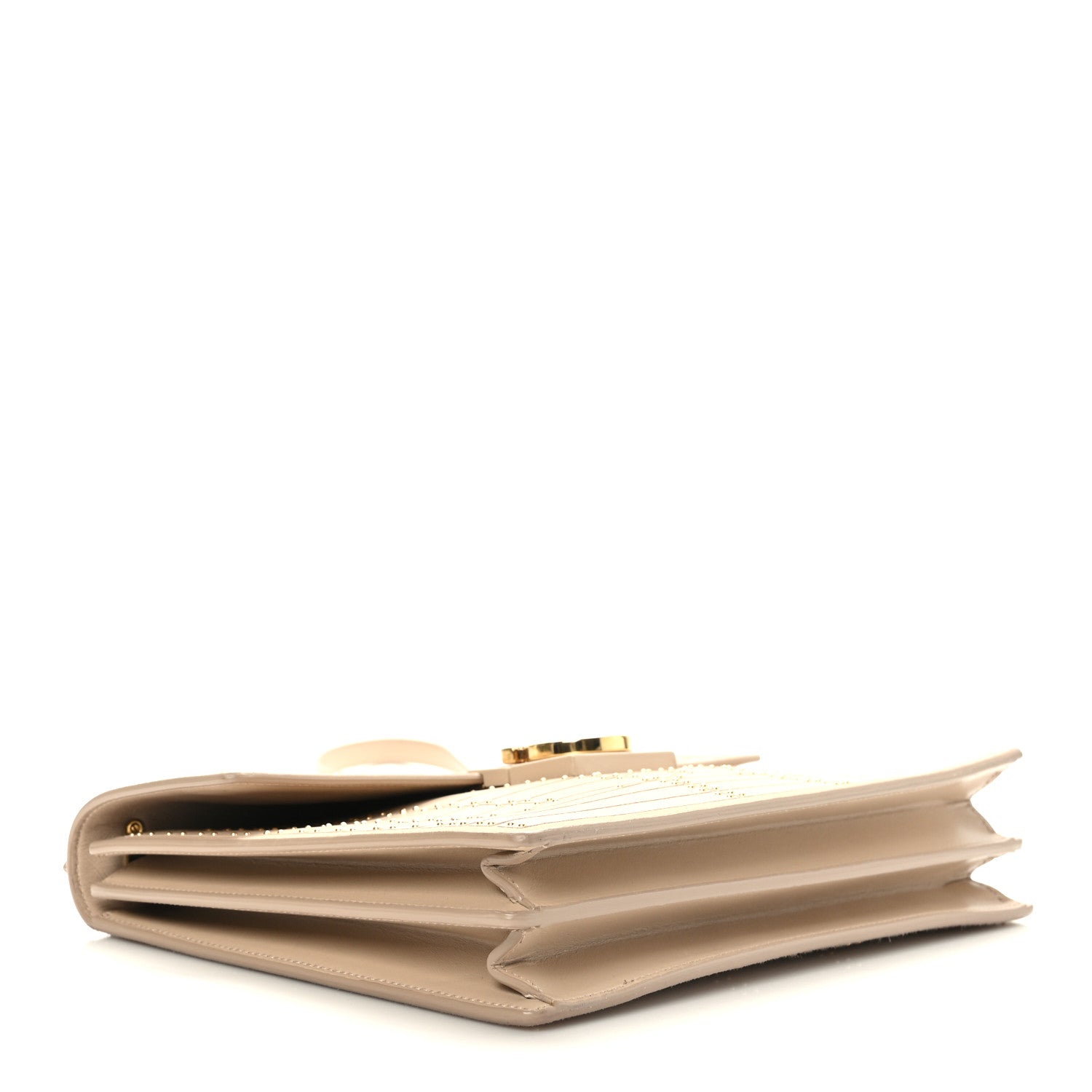 Salvatore Ferragamo Calfskin Suede Studded Aileen Shoulder Bag Beige 4 of 8
