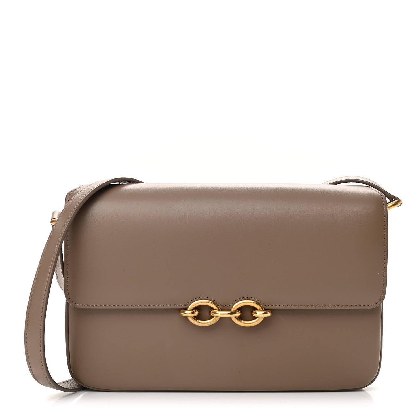 Smooth Calfskin Le Maillon Satchel Dark Beige