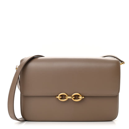 Saint Laurent Smooth Calfskin Le Maillon Satchel Dark Beige 1 of 10