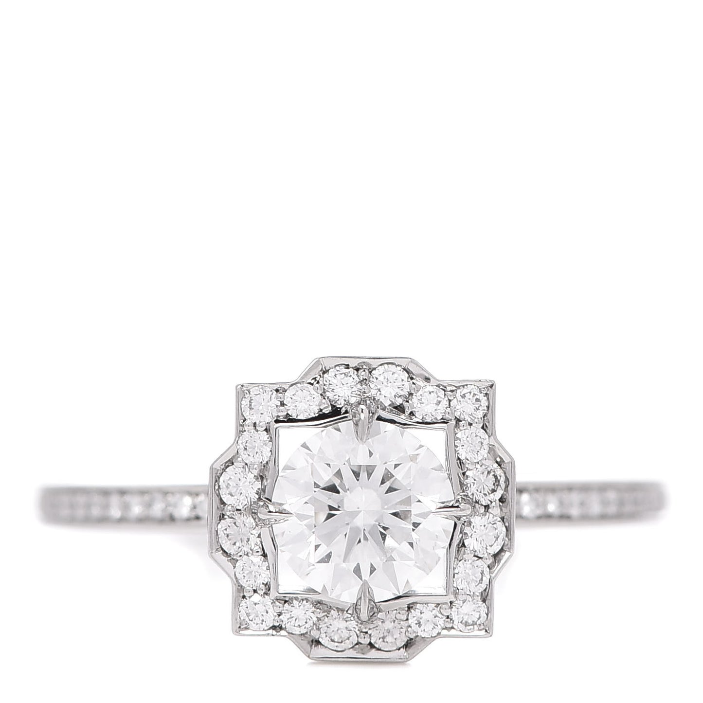 Platinum Diamond Belle Round Brilliant Micropave Ring 48 4.5