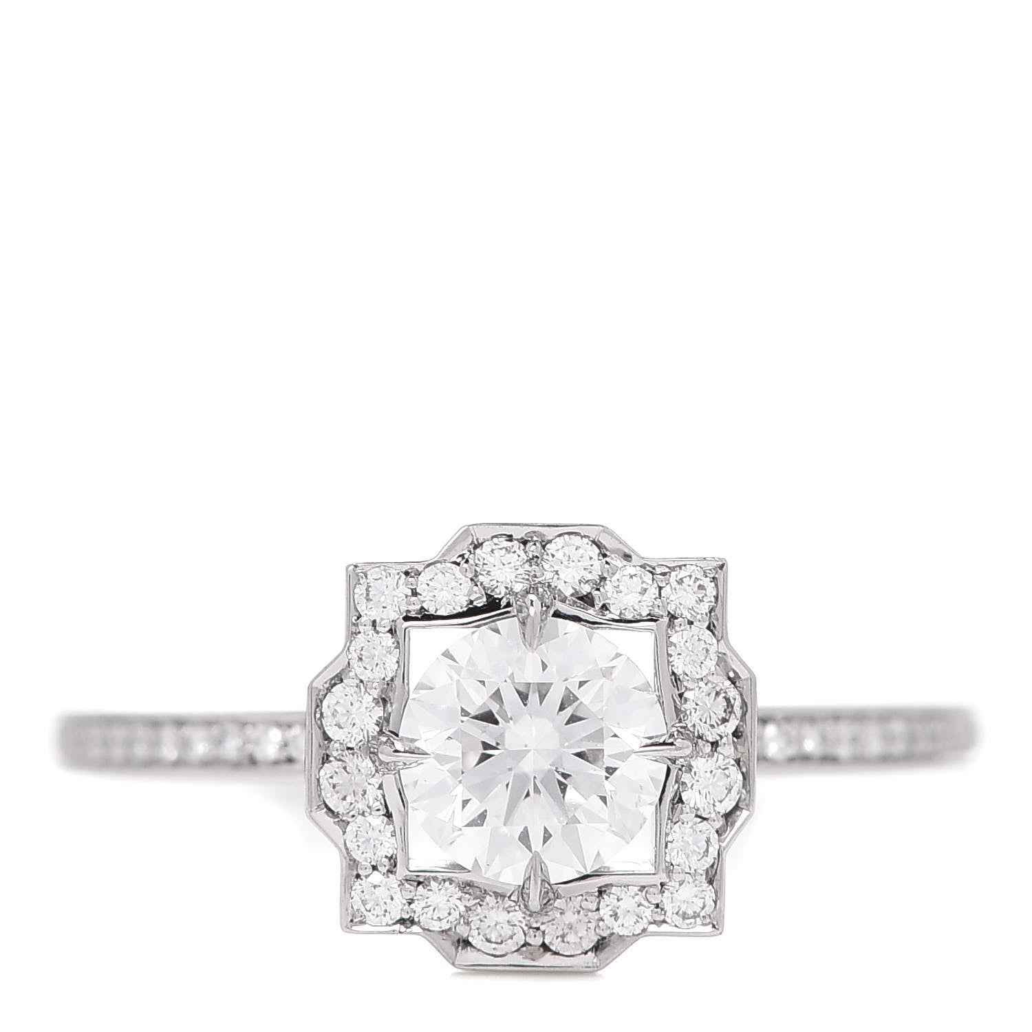 Harry Winston Platinum Diamond Belle Round Brilliant Micropave Ring 48 4.5 1 of 7