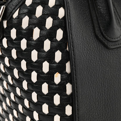 Givenchy Sugar Goatskin Woven Small Antigona Black White 11 of 15