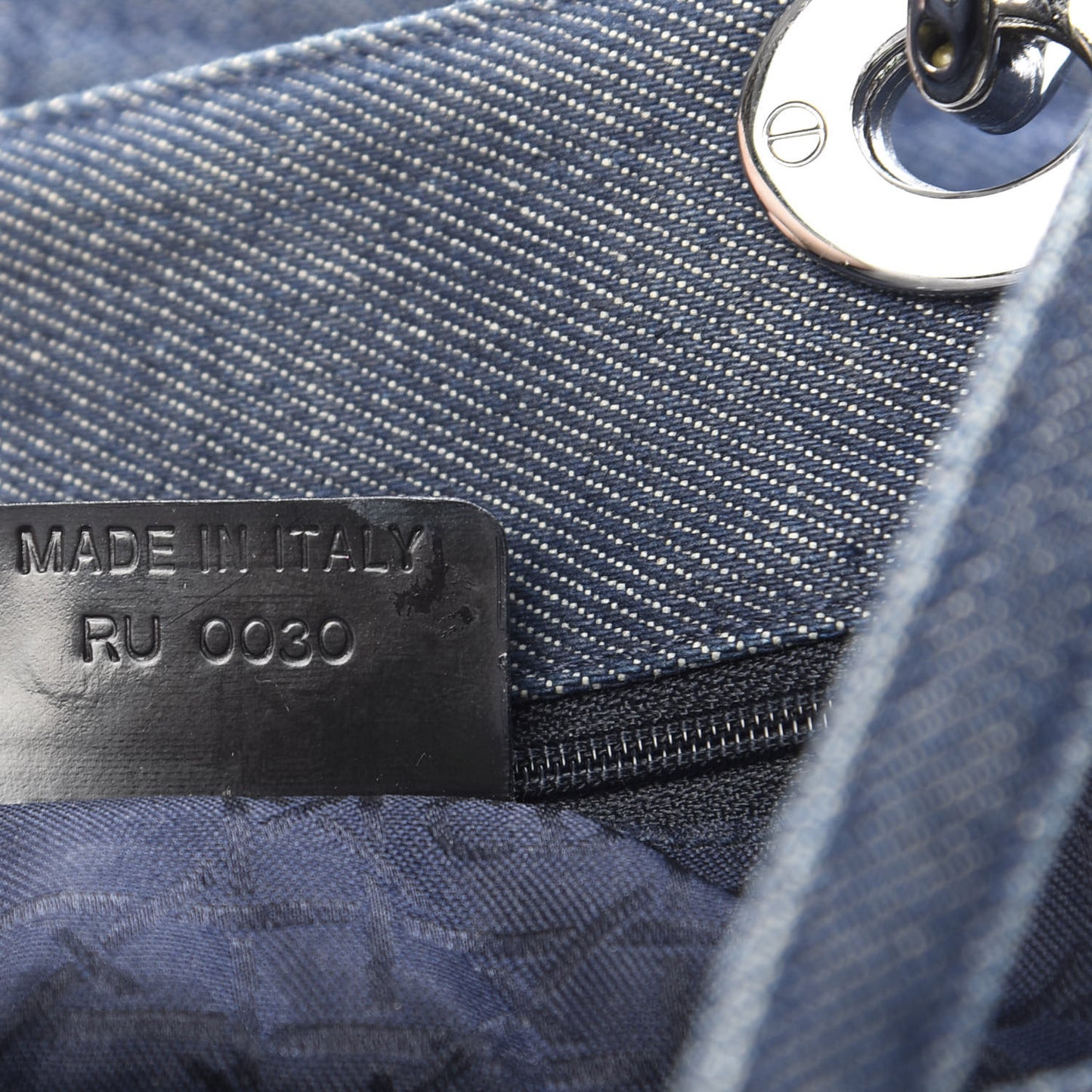 Denim Cannage Large Soft Lady Dior Tote Blue