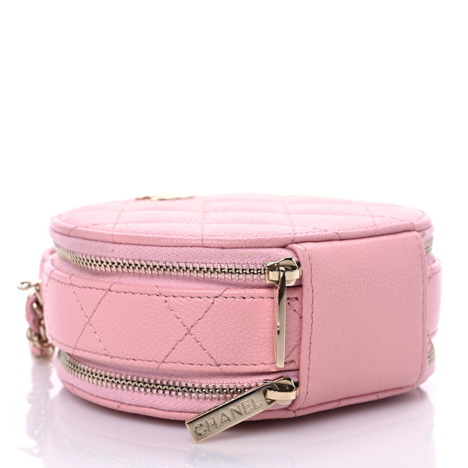 Chanel Caviar Quilted Round Handle With Care Vanity With Chain Pink 4 of 11