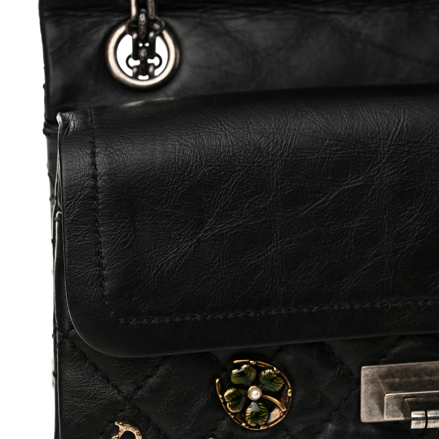 Aged Calfskin Lucky Charms 2.55 Reissue 224 Flap Black