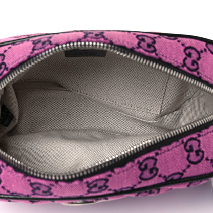 Gucci Monogram Multicolor Matelasse Diagonal Small GG Marmont Chain Shoulder Bag Pink Blue 4 of 8