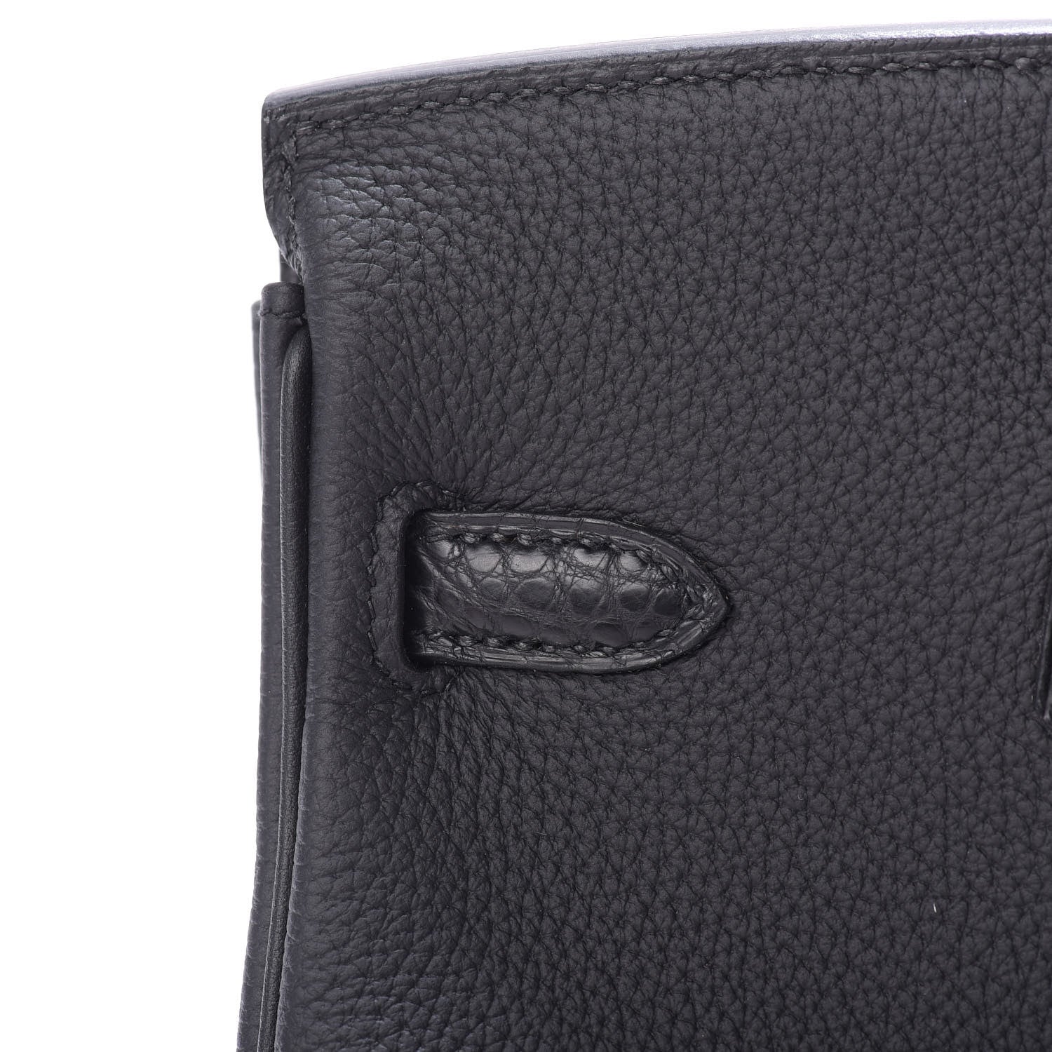 Hermes Togo Matte Alligator Birkin Touch 25 Black 11 of 32
