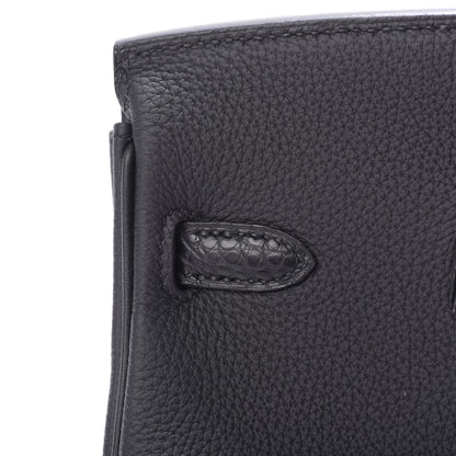 Hermes Togo Matte Alligator Birkin Touch 25 Black 11 of 32