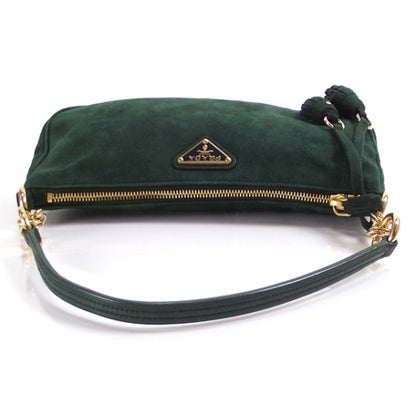 Prada Suede Tassel Pochette Evening Bag Green 5 of 10