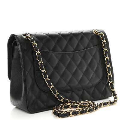 Chanel Caviar Quilted Jumbo Double Flap Black 3 of 10
