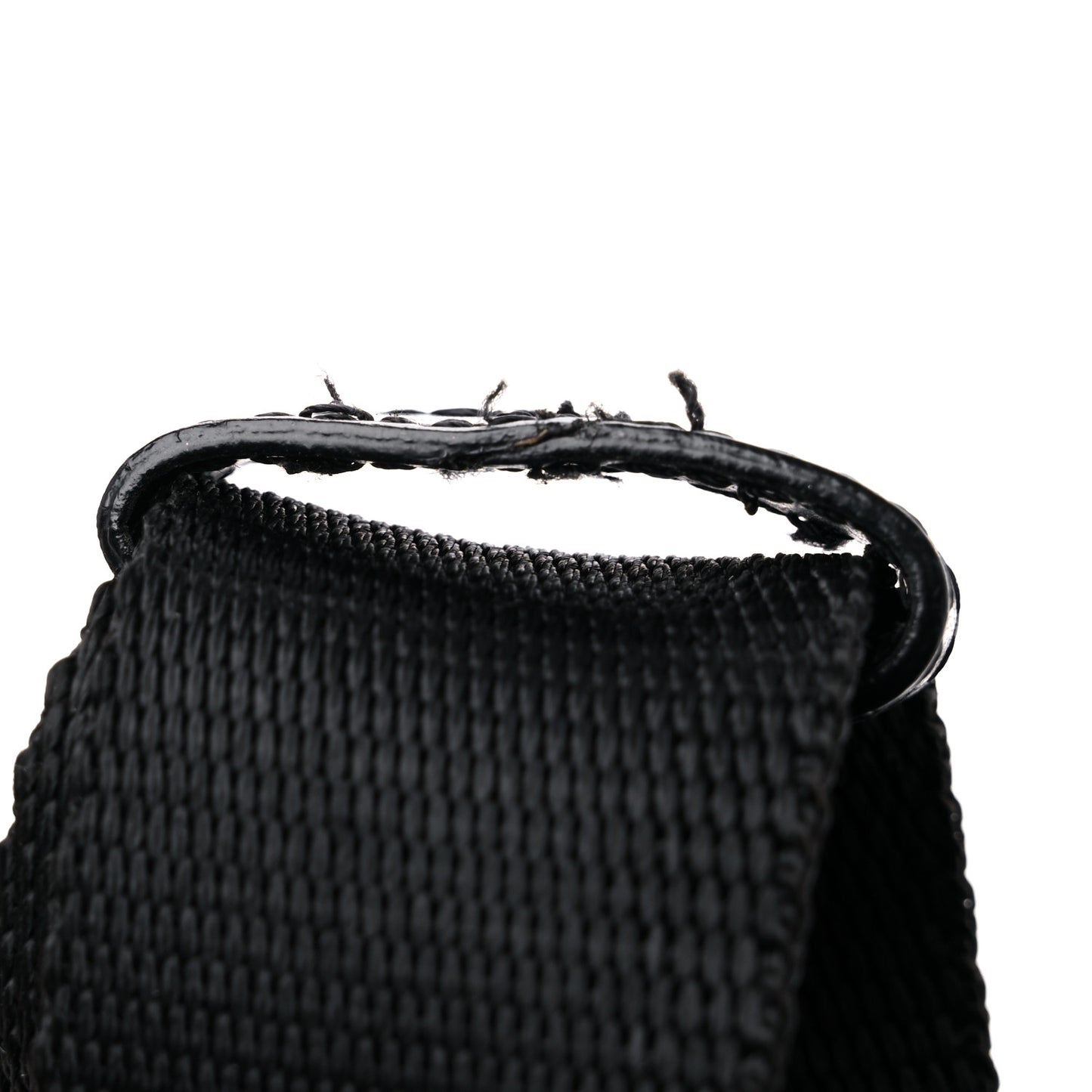 Nylon Flat Messenger Bag Black