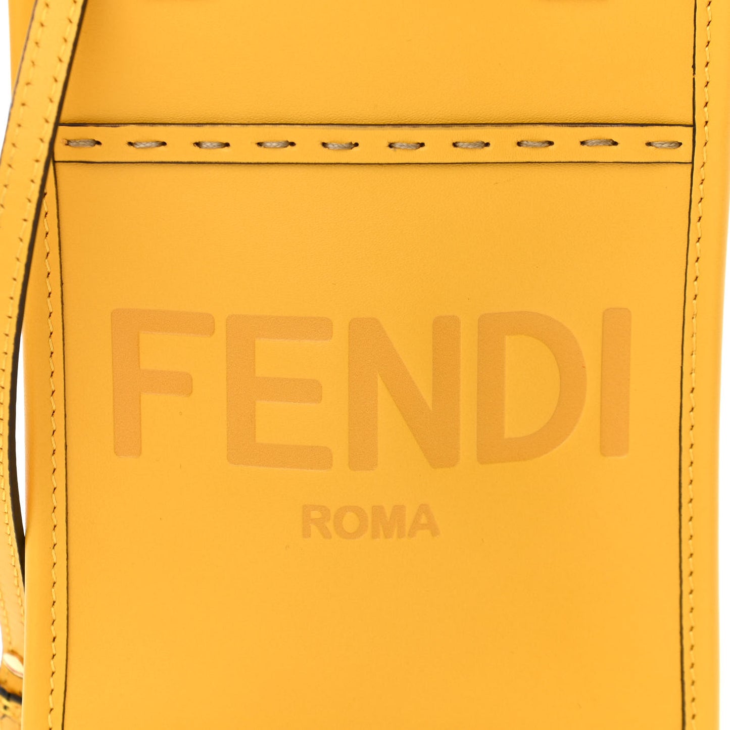 Vitello King Plexiglass Logo Embossed Mini Fendi Sunshine Shopper Tote Mimosa