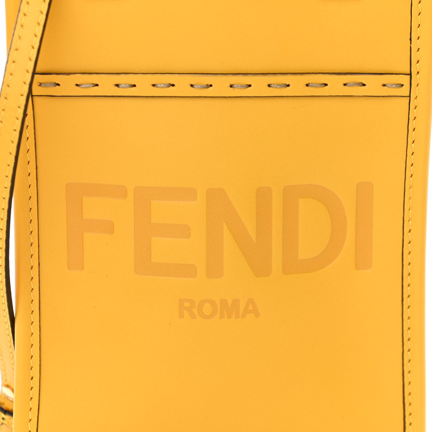 Fendi Vitello King Plexiglass Logo Embossed Mini Fendi Sunshine Shopper Tote Mimosa 8 of 10