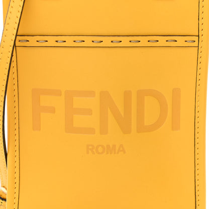 Fendi Vitello King Plexiglass Logo Embossed Mini Fendi Sunshine Shopper Tote Mimosa 8 of 10