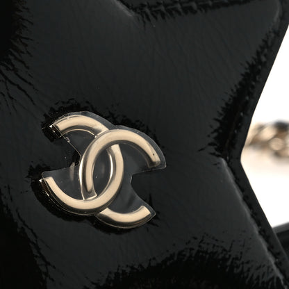 Chanel Velvet Effect Nylon Shiny Crumpled Calfskin Coco Neige Quilted Clutch With Chain Black 13 of 15