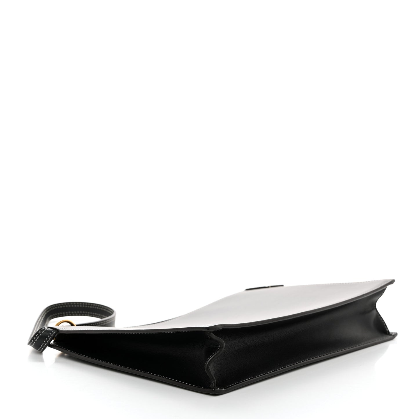 Smooth Calfskin Ring Clutch Black
