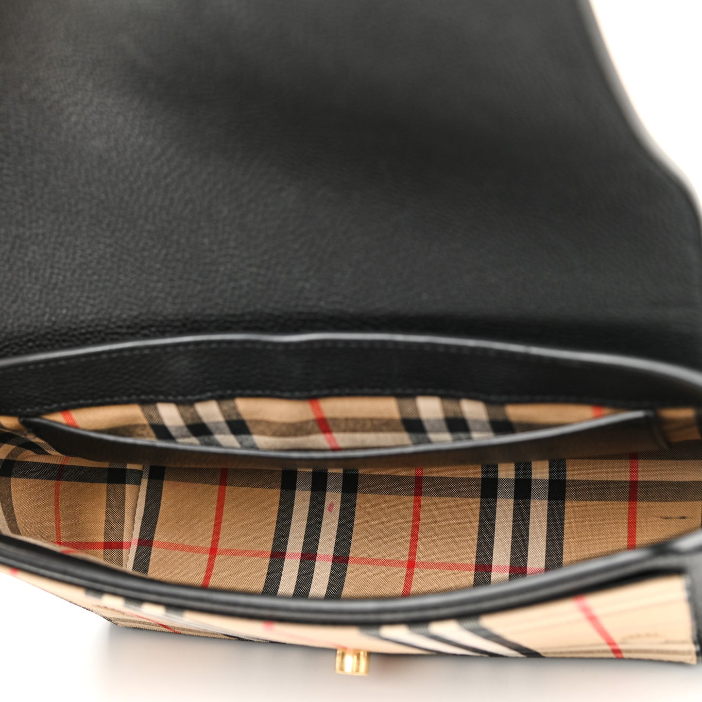 Grainy Calfskin Vintage Check Note Crossbody Bag Black