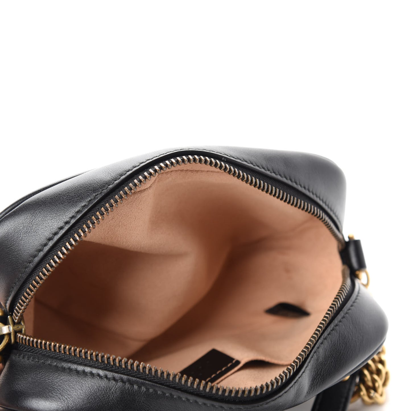 Calfskin Matelasse Mini GG Marmont Chain Shoulder Bag Black