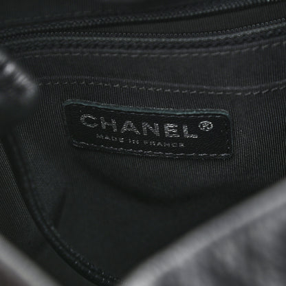Chanel Deerskin Chevron Small CC Chain Bucket Drawstring Bag Black 6 of 11