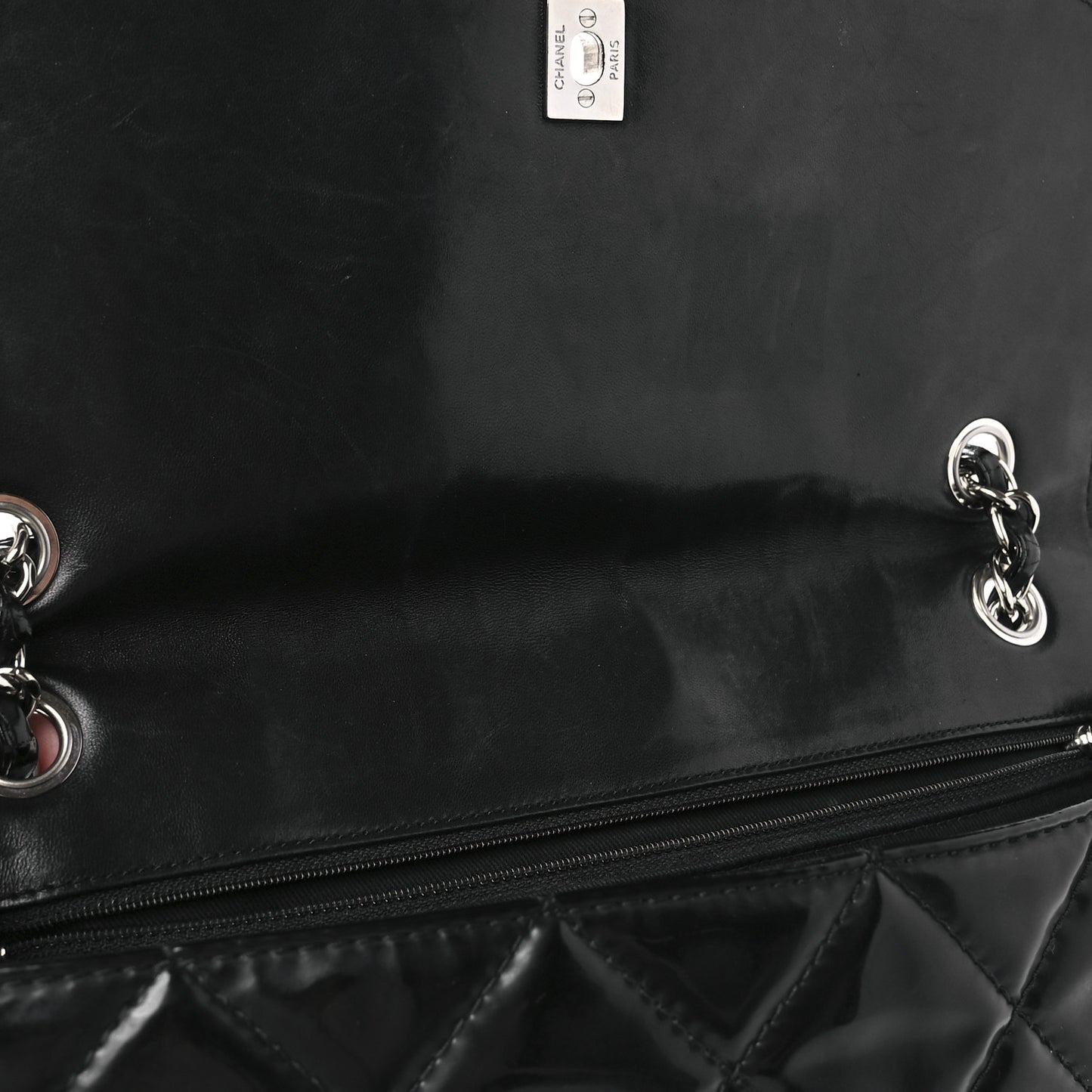 Vinyl Quilted In The Business Flap Bag Black