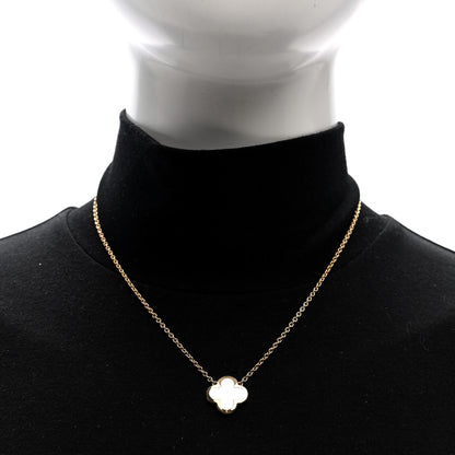 Van Cleef & Arpels 18K Yellow Gold Mother of Pearl Pure Alhambra Pendant Necklace 2 of 4