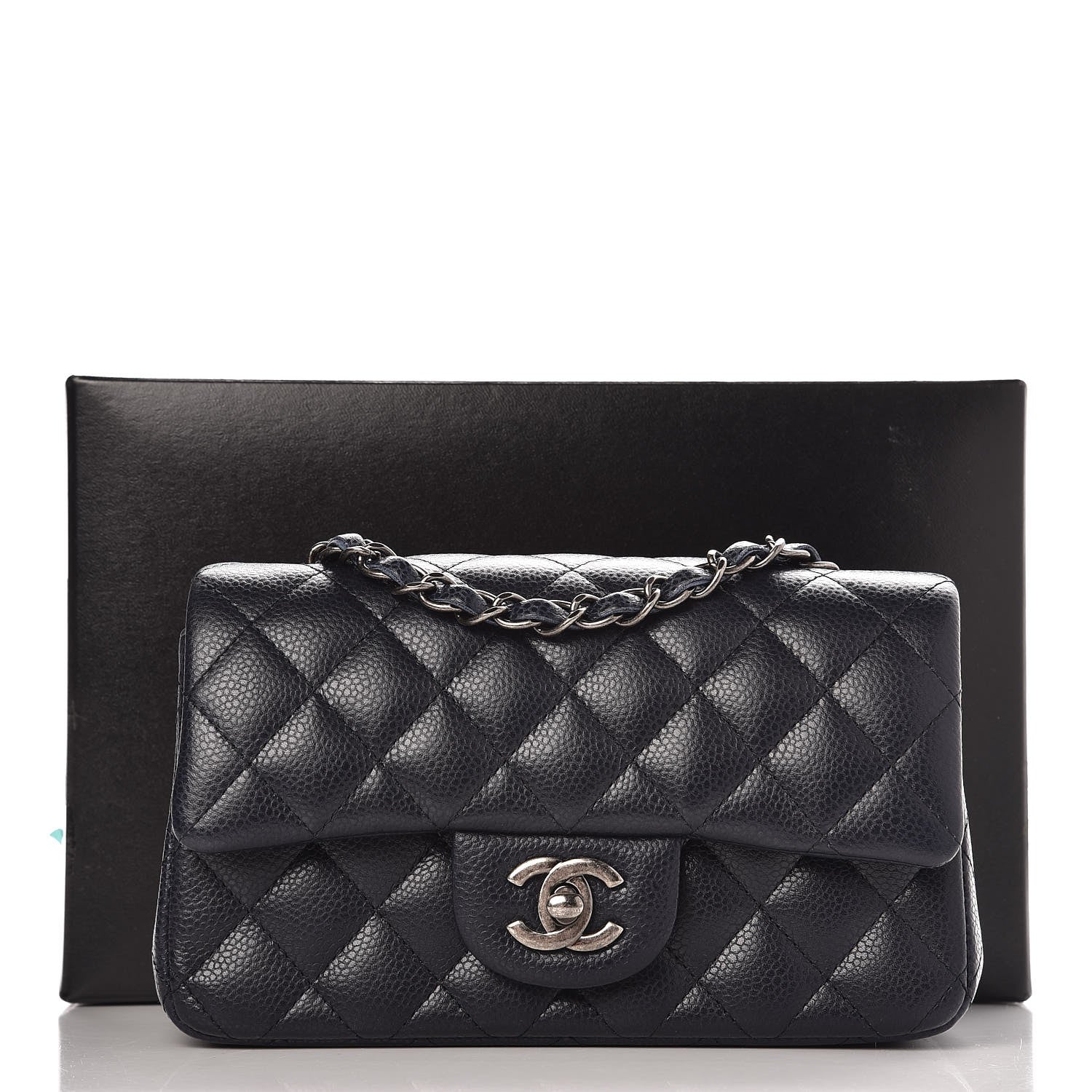 Chanel Caviar Quilted Mini Rectangular Flap Navy 9 of 9