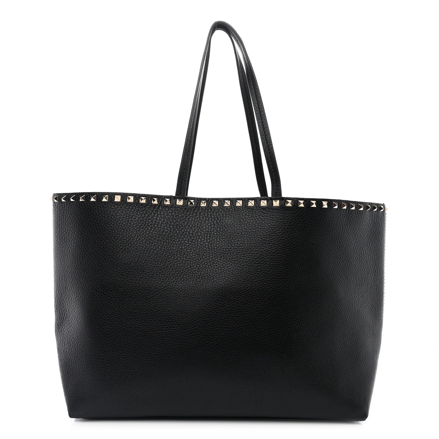 Valentino Garavani Grained Calfskin Rockstud Shoulder Tote Black 1 of 13