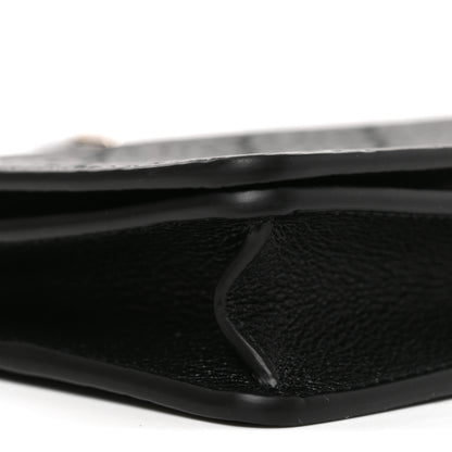 Gucci GG Grainy Calfskin Emblem Wallet On Chain Black 8 of 10