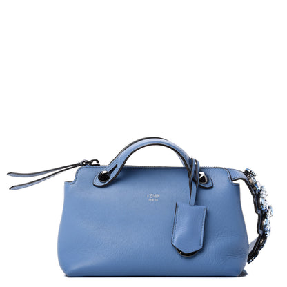 Fendi Vitello Dolce Crystal Croc Tail Mini By The Way Boston Bag Riviera Acquamarine 1 of 6